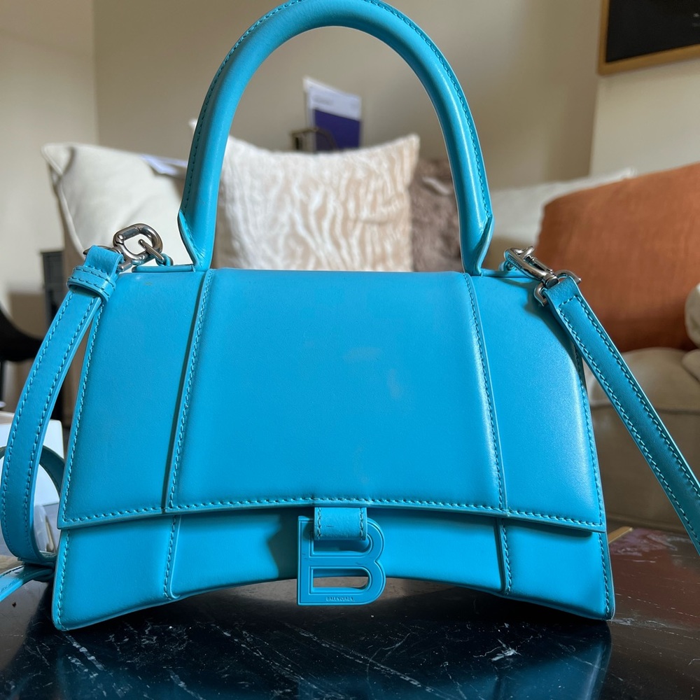 Balenciaga light blue small top handle hourglass bag 2021 style sold out REAL
